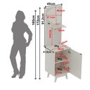 Ver imagem 5 de Conjunto Banheiro com 1 Porta, Gancho, Prateleira e Espelho Orgânico Bn3684 Tecnomobili