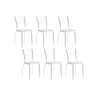 Cadeira Sala de Jantar 1700 Kit 6 Un Cromado/Courano Branco - Carraro - 1
