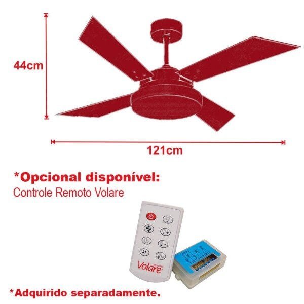 Ventilador de Teto 4 Pás Volare Dourado Vr50 Tech - 4