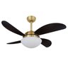 Ventilador de Teto Dourado Vidro Fechado 4 Pás Fly Volare 127V - 2