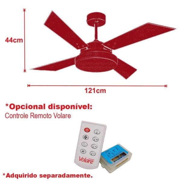 Ventilador de Teto 4 Pás Volare Dourado Vr50 Tech - 4