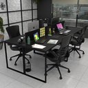 Ver imagem 1 de Estação de Trabalho Mesa Plataforma Industrial 4 Lugares Office Preto