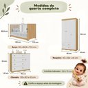Ver imagem 7 de Quarto de Bebê Completo com Berço Americano 3 em 1/Guarda-Roupa/Cômoda Flor Multimóveis MP4942