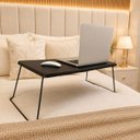 Ver imagem 2 de Mesa Dobrável para Sofá ou Cama Portátil Multiuso Home Office, Refeição, Trabalho - Preto Lh Móveis