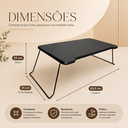 Ver imagem 5 de Mesa Dobrável para Sofá ou Cama Portátil Multiuso Home Office, Refeição, Trabalho - Preto Lh Móveis