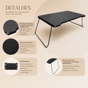 Ver imagem 6 de Mesa Dobrável para Sofá ou Cama Portátil Multiuso Home Office, Refeição, Trabalho - Preto Lh Móveis