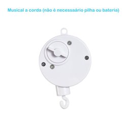 Móbile Berço Bebê Musical e Giratório Chuva de Amor Rosa - 3