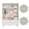 Quarto de Bebê Retrô Lorena Completo Berço 3 em 1 Ludmila Guarda Roupa 3 Portas Cômoda Infantil - 9