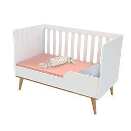 Quarto de Bebê Retrô Lorena Completo Berço 3 em 1 Ludmila Guarda Roupa 3 Portas Cômoda Infantil - 2