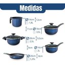 Ver mais imagens de Jogo 8 Panelas Caçarola Panelas Completo e Utensilios - Azul