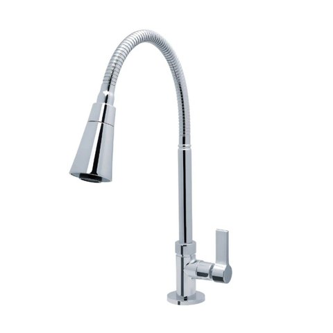 Torneira de Mesa para Cozinha Flexível 2 Jatos Cromada Brilhante