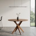 Ver imagem 1 de Mesa de Jantar Redonda Madeira Maciça 4 Lugares 110cm Lisboa