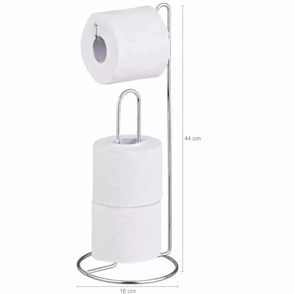 Suporte De Luxo Porta Papel Higiênico Organizador 3 Rolos - 3