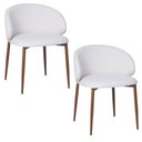 Ver imagem 1 de Cadeira P/ Mesa Jantar Estofada Courino ou Linho 2 unidades Cor:nude com Amadeirado