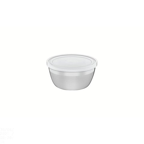 Pote Redondo Tramontina Freezinox em Aço Inox com Tampa Plástica 9 Cm 0,3 L Tramontina