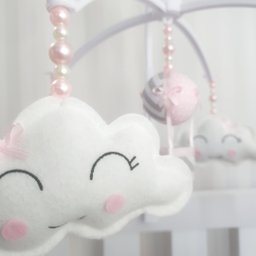 MOBILE PARA BERÇO MUSICAL GIRATÓRIO CHUVA DE AMOR BALÃO ROSA - 2