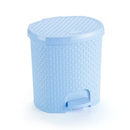 Lixeira Nitron Rattan Com Pedal 6 Litro Azul - Nitronplast - 1