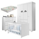 Ver imagem 1 de Quarto de Bebê Ane com Berço Americano Mali Branco Brilho com Colchão Gazin – Phoenix Baby