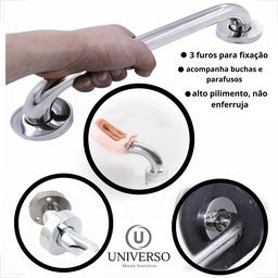 Barra / Alça de Apoio 50 Cm Inox Idoso ou Deficiente - 4