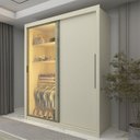 Ver imagem 1 de Guarda-Roupa Solteiro 2 Portas com 1 Porta Reflectante com LED 100% MDF Royale