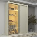 Ver mais imagens de Guarda-Roupa Solteiro 2 Portas com 1 Porta Reflectante com LED 100% MDF Royale
