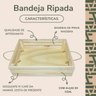 Bandeja Cesta de Madeira Quadrada com Alça de Sisal - 2