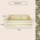 Ver imagem 4 de Bandeja Cesta de Madeira Quadrada com Alça de Sisal