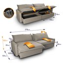 Ver imagem 4 de Sofá Cama Baú Ravello sem Caixa 2,76m Linho 3 Lugares