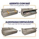 Ver imagem 5 de Sofá Cama Baú Ravello sem Caixa 2,76m Linho 3 Lugares