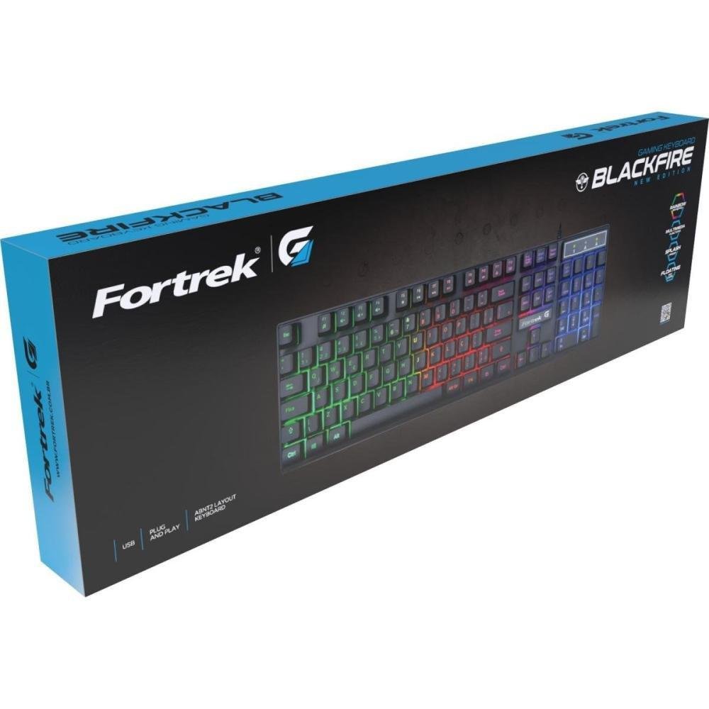 Teclado Gamer RGB Iluminado Rainbow Blackfire New Fortrek - 5