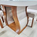 Ver imagem 4 de Sala de Jantar 130x90 Ibiza MDF/Vidro 4 Cadeiras Bom Pastor Naturale/Off Linho Off