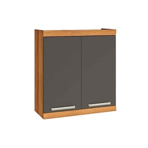 Módulo Cozinha Nesher Burguesa Armário Premium C/ 2 Portas Freijo/grafite