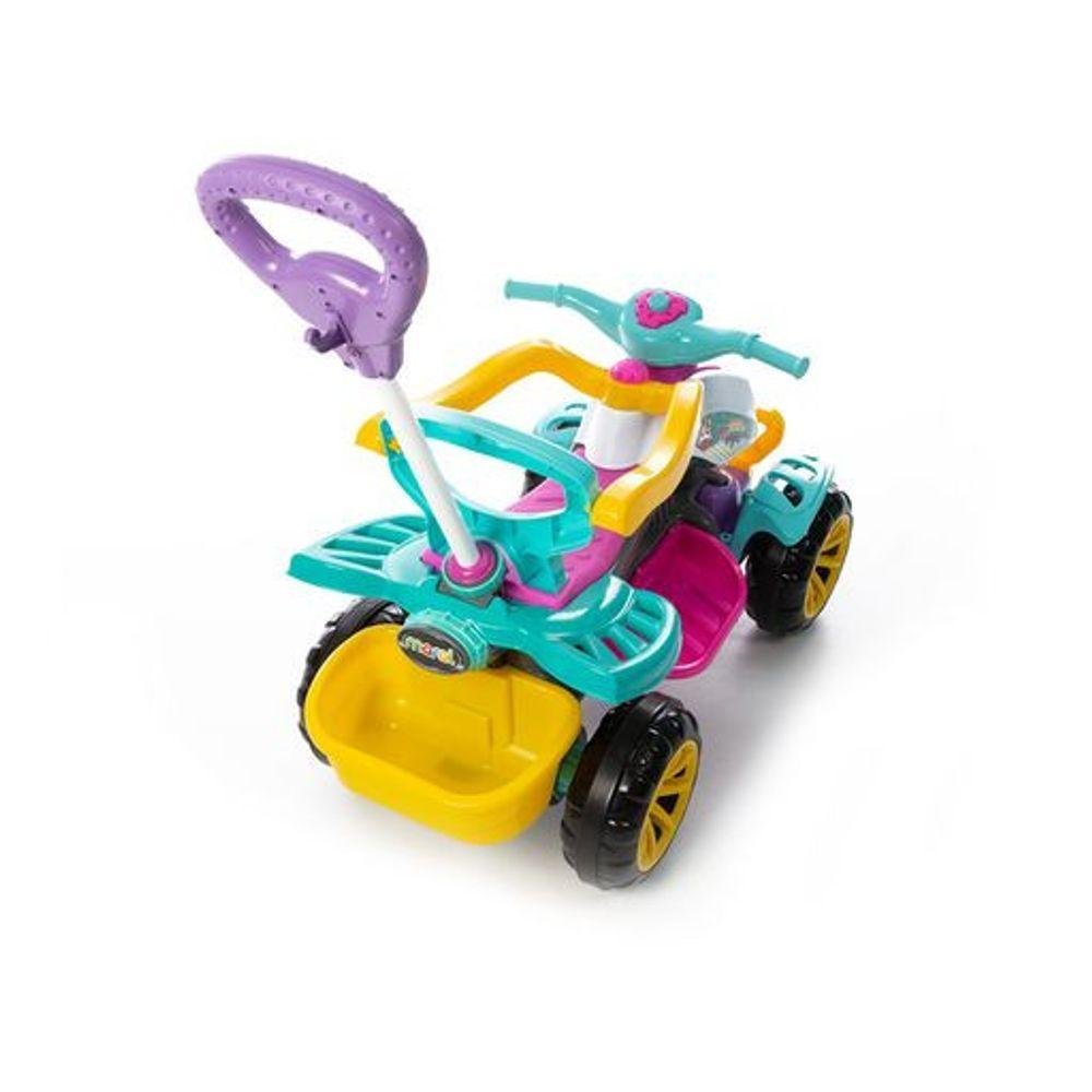 Carrinho de Passeio Infantil Quadriciclo Haste Pedal Menina - 3