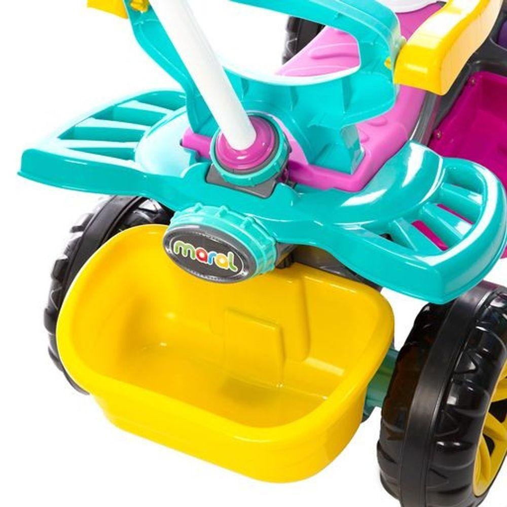 Carrinho de Passeio Infantil Quadriciclo Haste Pedal Menina - 6