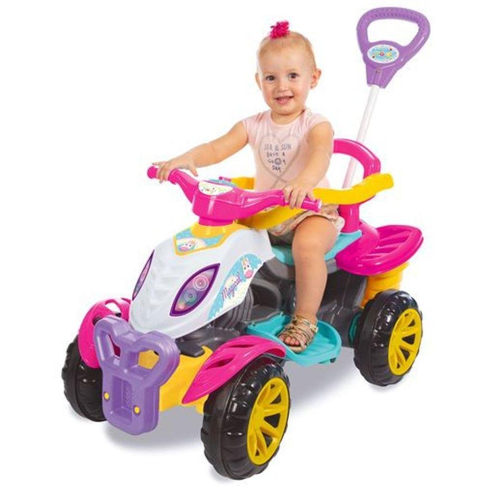 Carrinho de Passeio Infantil Quadriciclo Haste Pedal Menina - 2