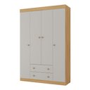 Ver imagem 1 de Guarda-Roupa Solteiro 122cm 4 Portas e 2 Gavetas Lira Multimóveis Mp4804 Madeirado/Off White