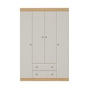 Ver imagem 3 de Guarda-Roupa Solteiro 122cm 4 Portas e 2 Gavetas Lira Multimóveis Mp4804 Madeirado/Off White