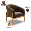 Ver imagem 6 de Kit 02 Poltronas Stella Suede Marrom Base Madeira Castanho - D’Rossi