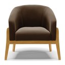 Ver imagem 3 de Kit 02 Poltronas Stella Suede Marrom Base Madeira Castanho - D’Rossi