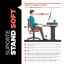 Suporte Stand Base para Monitor Laptop Soft Elevado 95cm em Mdf com 01 Prateleira - Desk Design - 6