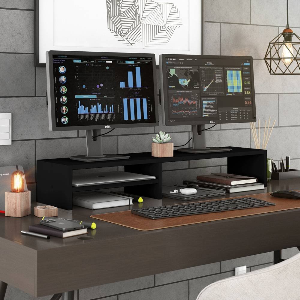 Suporte Stand Base para Monitor Laptop Soft Elevado 95cm em Mdf com 01 Prateleira - Desk Design - 5