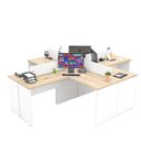 Ver imagem 4 de Ilha em L Estação de Trabalho 1400x600 Escritório Netmobil - Dubai/branco