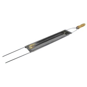 Espeto Duplo Com Forma Assar Petiscos Queijinhos Churrasco