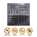 Ver imagem 2 de Ralo Grelha Anti-inseto Automático Inteligente Quadrado 10x10cm Banheiro Lavatório Preto Abs