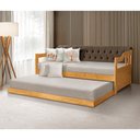 Ver imagem 1 de Sofá Cama Dublin Estofado Capitonê Veludo Marrom Madeira com Cama Auxiliar - Imbuia