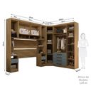 Ver imagem 4 de Quarto Modulado Queen Canto Diagonal Guarda-roupas Maleiro e Cabeceira Paris Master Luciane Móveis