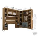 Ver imagem 4 de Quarto Modulado Queen Canto Diagonal Guarda-roupas Maleiro e Cabeceira Paris Master Luciane Móveis