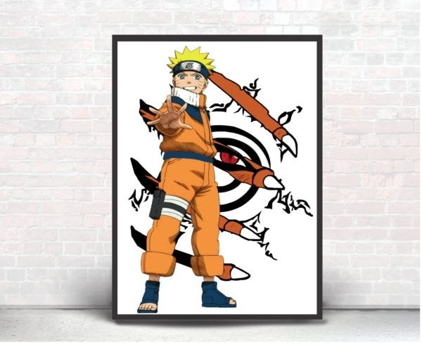 Quadro Decorativo Poste Naruto Shippuden Selo Kurama Boruto Madeiramadeira