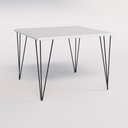 Ver imagem 2 de Conjunto De Mesa Eames Clips De Ferro Preto Tampo Quadrado Branco 90x90 4 Cadeiras Ferro Preta Assen