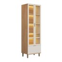 Ver imagem 2 de Cristaleira Bless 2 Portas 1 Gaveta 100% Mdf Jequitiba/off White Fosco - Linea Brasil